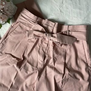Ann Taylor, Paperbag Straight Ankle Pant, Pastel Pink, Women’s 10P